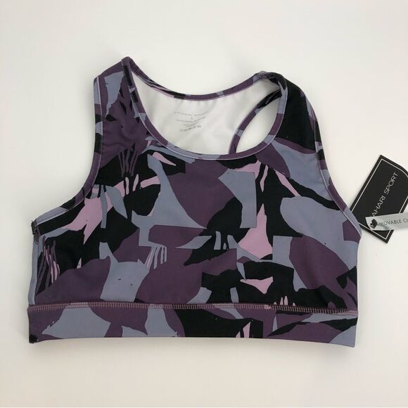 New Tahari Sports Bra Abstract Purple Size Small NWT - Picture 7 of 7